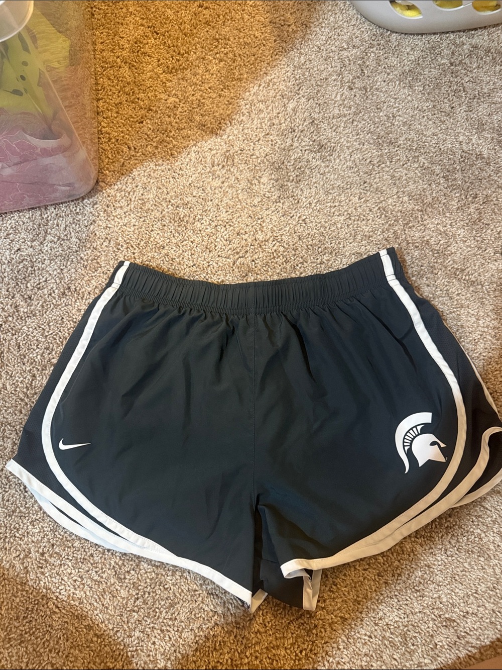 Nike Women's grey Athletic Shorts with White Trim MSU